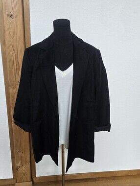 NWT Lioness Palermo Blazer Oversized Double Breasted Black Ruched Sleeve L